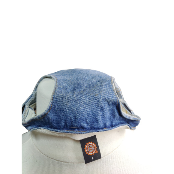 Harley Davidson-biker denim dog hat-Size Large - Picture 3 of 3